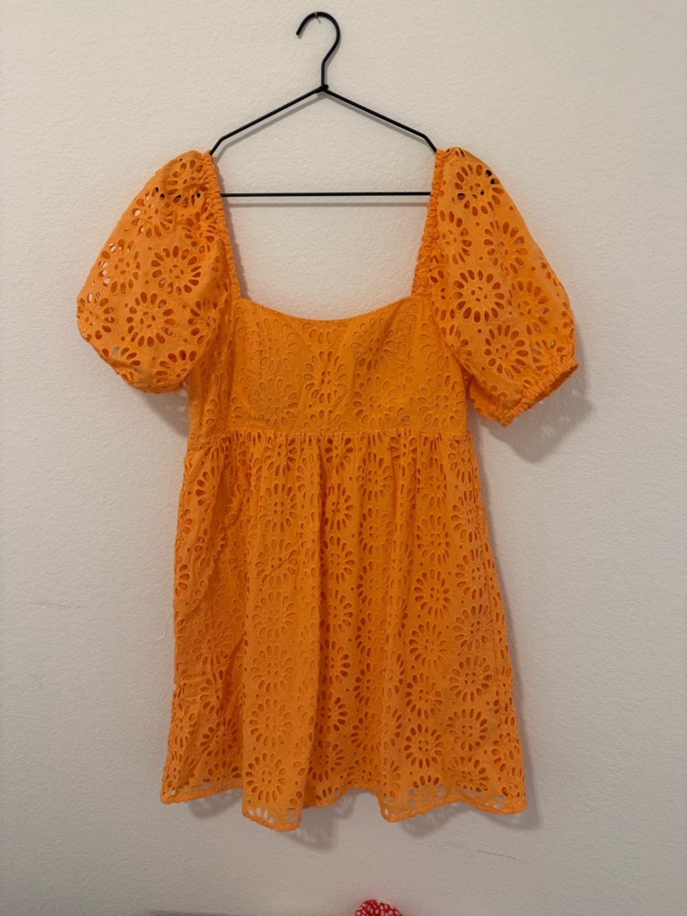 Lilly Pulitzer Orange Eyelet Square-Neck Mini Dress - Picture 2 of 4